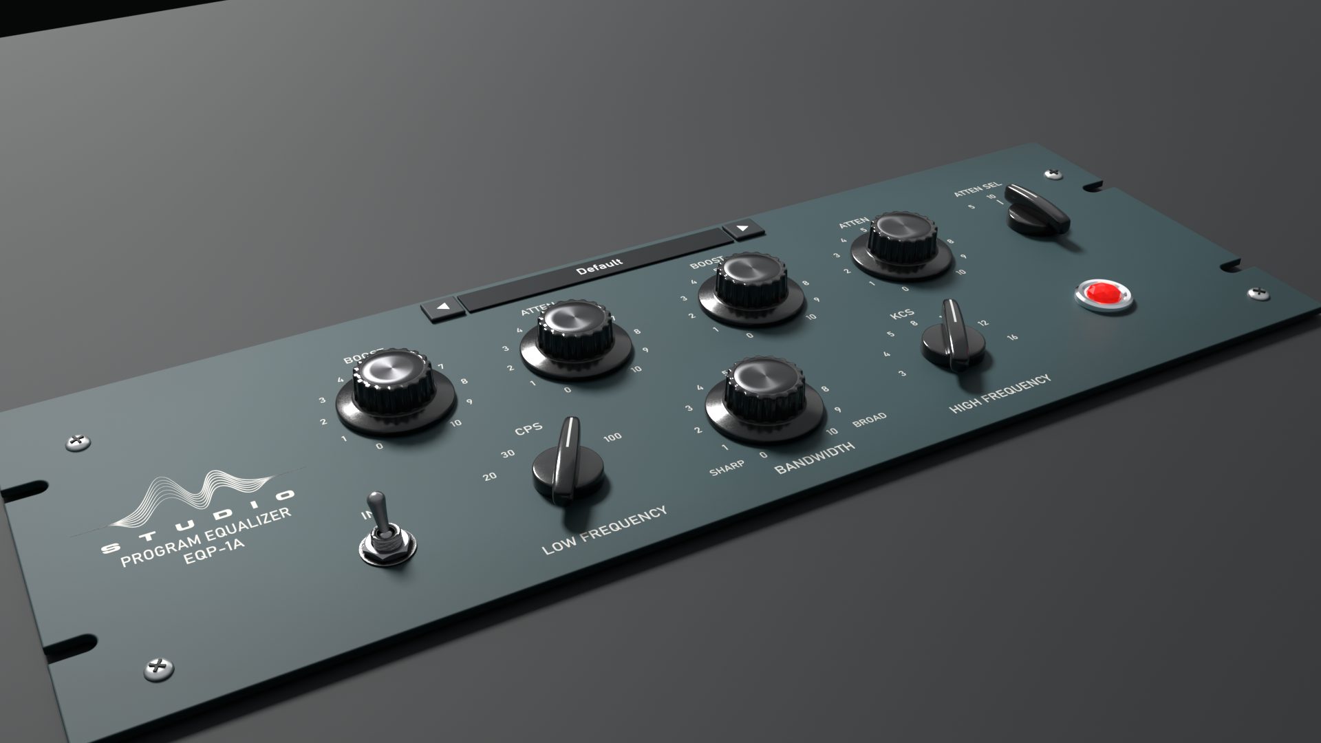 EQP-1A panel in 3D, three-quarter view